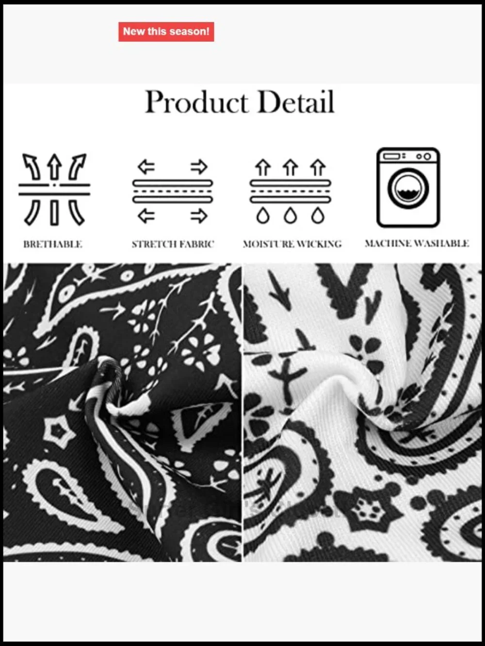 6-Pack Paisley Wide Headbands Sweatbands for Hair Wrap Yoga